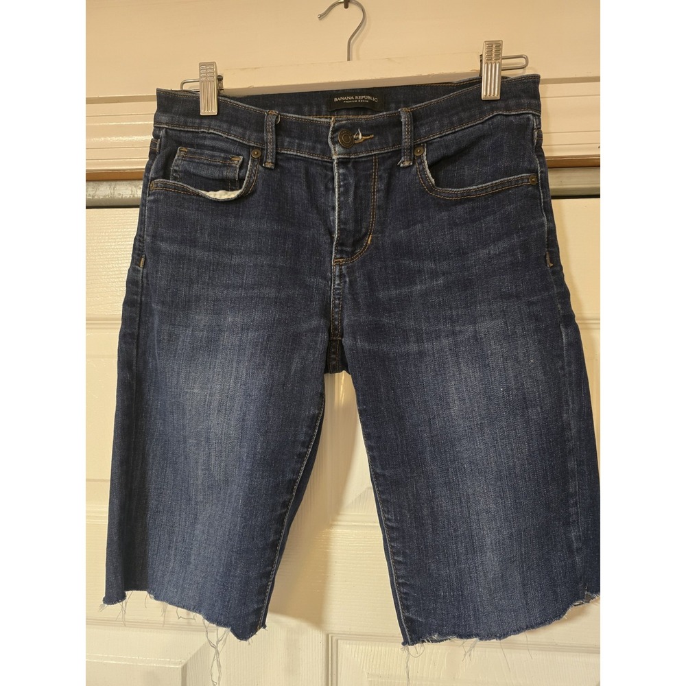 Banana Republic Girlfriend Bermuda Shorts Womens Sz 25 , W28 L 11 Blue Denim